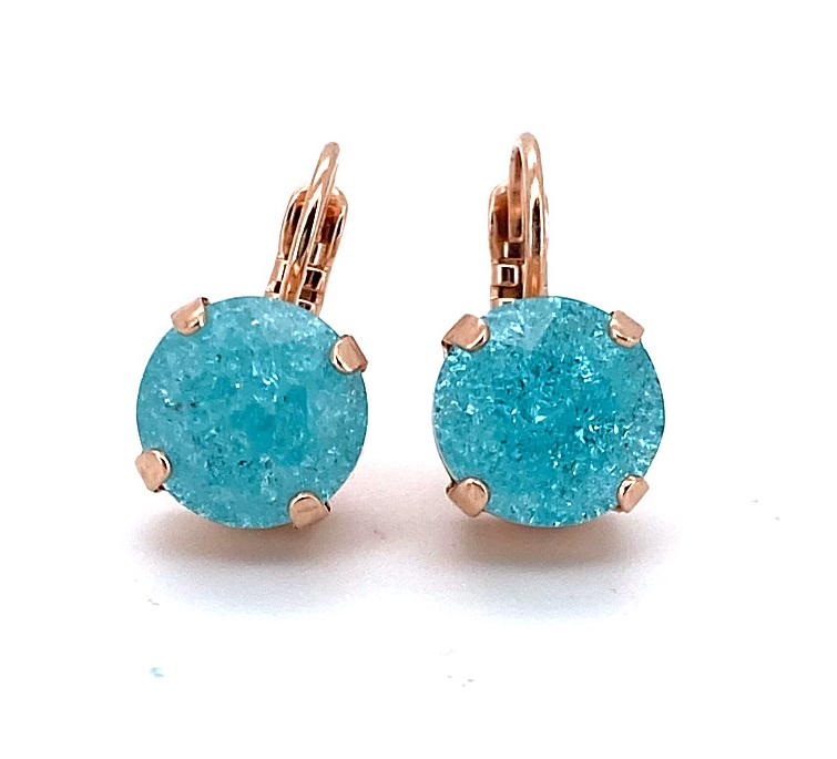 E-1445-013ZIR-RG6 (1) Earrings By Mariana Woman Beautiful Aqua Ice Swarovski Crystals-RG - Image 1