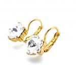 Mariana Earrings Beautiful Star Shape Clear Austrian Crystals My Treasures Coll. Yellow Gold