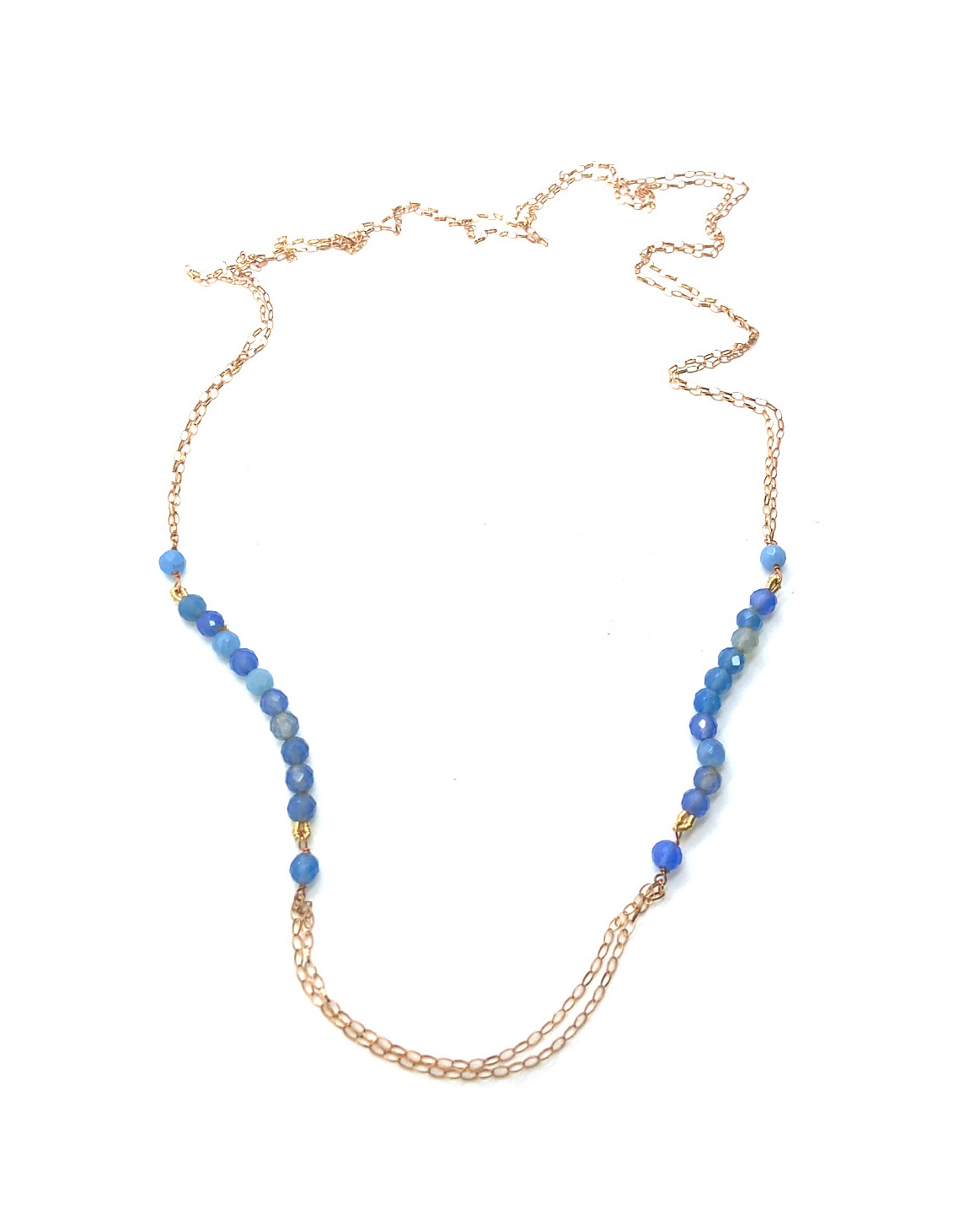 N-3078-M83-RG-37inch (2) Mariana Necklace Simply Elegant Opalite Mineral Austrian Crystals My Treasures Coll. - Image 1