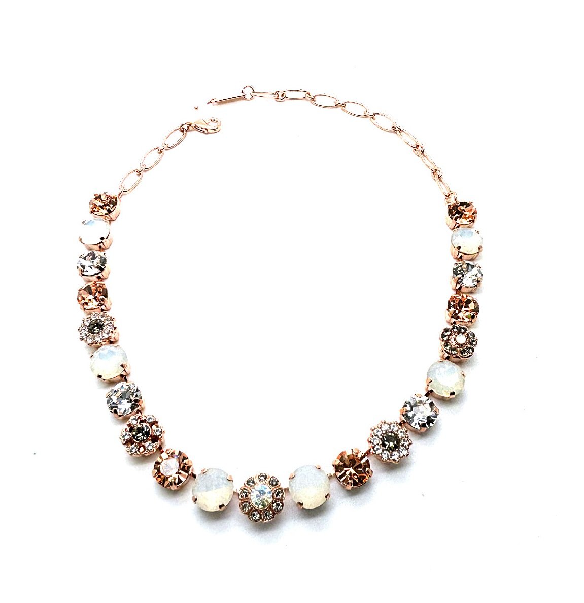 N-3174-1154-RG (3) Necklace By Mariana Woman Lovely Peach, Moonlight and Opal Swarovski Crystals - Image 1