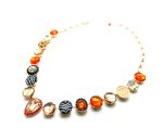 Necklace By Mariana Woman Sophisticated Hyacinth and Golden Shadow Swarovski Crystals - Image 3