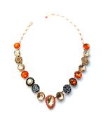 Necklace By Mariana Woman Sophisticated Hyacinth and Golden Shadow Swarovski Crystals - Image 2