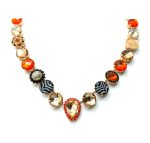 Necklace By Mariana Woman Sophisticated Hyacinth and Golden Shadow Swarovski Crystals