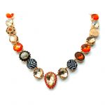 Necklace By Mariana Woman Sophisticated Hyacinth and Golden Shadow Swarovski Crystals