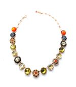 Mariana Necklace Glamorous Sun, Jonquil, Golden Shadow, Jet, & Clear Austrian Crystals Sexbomb Coll.