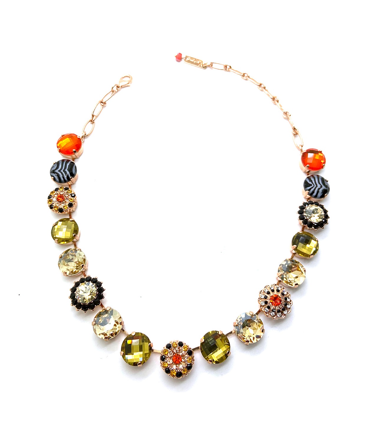 N-3195-1155-RG (2) Mariana Necklace Glamorous Sun, Jonquil, Golden Shadow, Jet, & Clear Austrian Crystals Sexbomb Coll. - Image 1