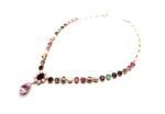Necklace By Mariana Lovely Pink Snow Mineral and Pink Swarovski Crystals - Image 3