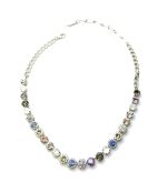 Necklace By Mariana Woman White Shell Mineral and Mix Swarovski Crystals