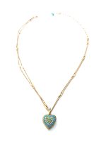 Mariana Necklace Pendant Glitzy Heart Locket AB, Turq, & Caribbean Blue Opal Austrian Crystals My Treasures Coll. - Image 3