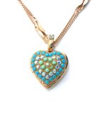 Mariana Necklace Pendant Glitzy Heart Locket AB, Turq, & Caribbean Blue Opal Austrian Crystals My Treasures Coll.