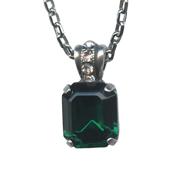 Mariana Necklace Pendant Classy Emerald & Clear Austrian Crystals My Treasures Coll.