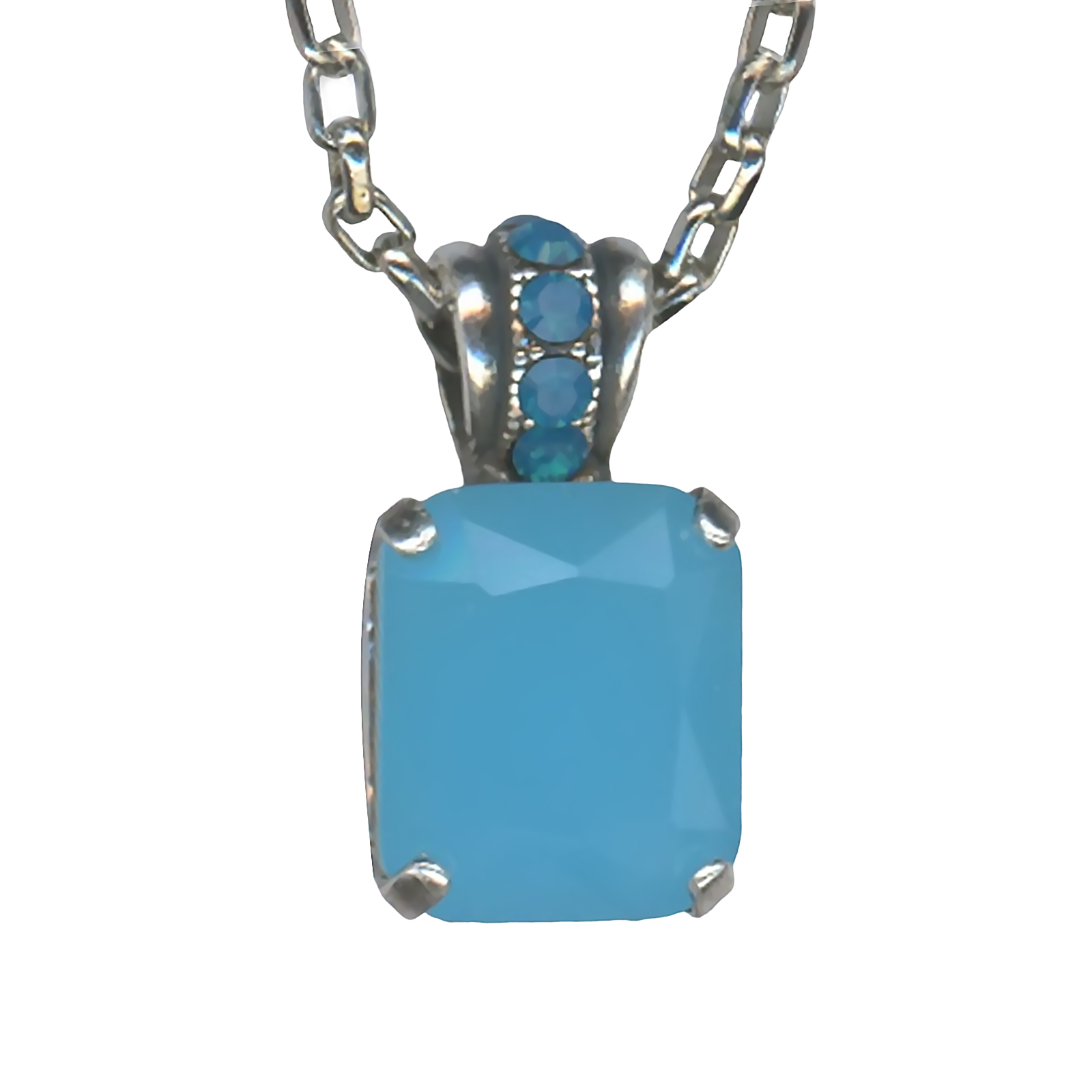 N-5021-1-014-SP (1) Mariana Necklace Pendant Gorgeous Caribbean Blue Opal Austrian Crystals My Treasures Coll. - Image 1