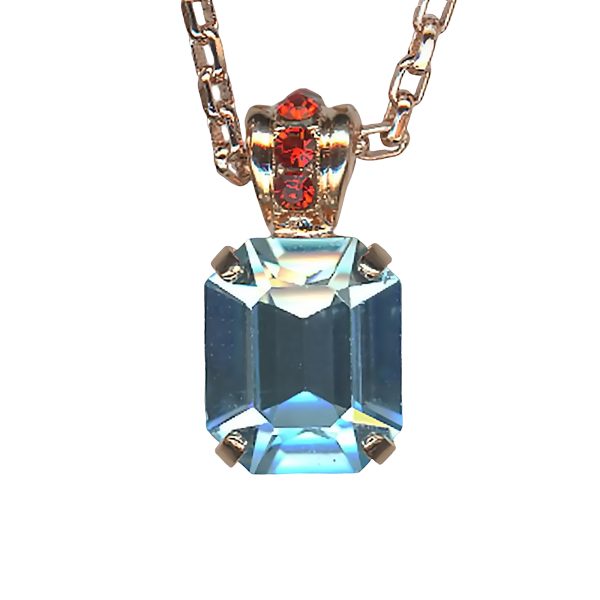 Mariana Necklace Pendant Aquamarine & Siam Austrian Crystals Mystique Winter 2019 Coll.