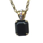 Mariana Necklace Pendant Sophisticated Jet Black & AB Austrian Crystals Tuxedo Paradise Coll. - Image 3