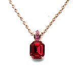 Necklace Pendant By Mariana Woman Sassy Fuchsia and Rose Swarovski Crystals