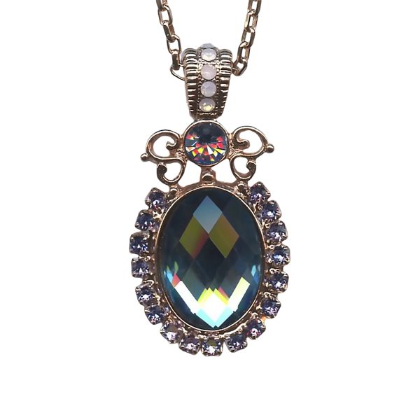 Mariana Necklace Pendant Fashionable Lt Sapphire, Lt Amethyst, & Rose Opal Austrian Crystals Songbook Coll.