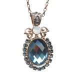 Mariana Necklace Pendant Timeless Montana Blue & White Opal Austrian Crystals Songbook Coll. - Image 2
