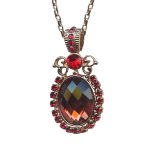 Mariana Necklace Pendant Stunning Siam & Burgundy Austrian Crystals Songbook Coll.
