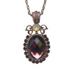 Mariana Necklace Pendant Bohemian Rhapsody Coll. Adorable Sand Opal, Cyclamen Opal, & Amethyst Austrian Crystals - Image 2