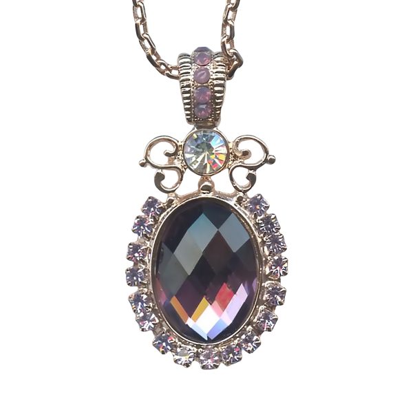 Necklace Pendant By Mariana Alluring Lavender and Opal Swarovski Crystals