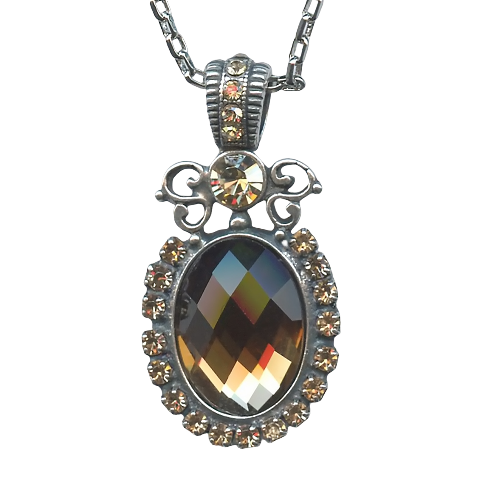 N-5023-6-216-SP (1) Mariana Necklace Pendant Charming Golden Shadow Austrian Crystals My Treasures Coll. - Image 1