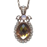 Necklace Pendant By Mariana Woman Exquisite Pink and White Opal Swarovski Crystals