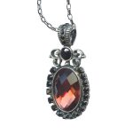 Mariana Necklace Pendant Elegant Jet Black & Siam Austrian Crystals My Treasures Coll.