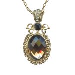 Necklace Pendant By Mariana Precious Amber and Golden Shadow Swarovski Crystals - Image 3