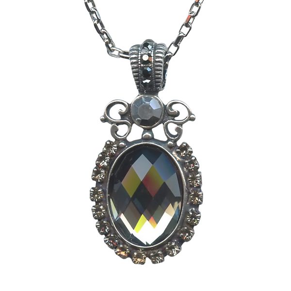 Mariana Necklace Pendant Exquisite Black Diamond & Jet Hematite Austrian Crystals Inspiration Coll.