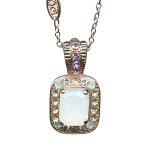 Mariana Necklace Pendant Timeless Clear, Violet, White Opal, & Pacific Opal Austrian Crystals Cocktail Hour Coll. - Image 2