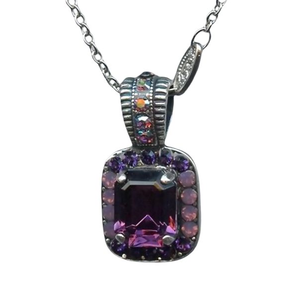 Mariana Necklace Pendant Exquisite Dark Purple & Cyclamen Opal Austrian Crystals Desire Nirvana Coll.