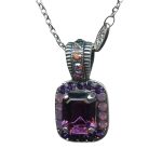Mariana Necklace Pendant Exquisite Dark Purple & Cyclamen Opal Austrian Crystals Desire Nirvana Coll. - Image 2