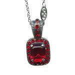 Mariana Necklace Pendant Gorgeous Siam Austrian Crystals Cocktail Hour Coll.