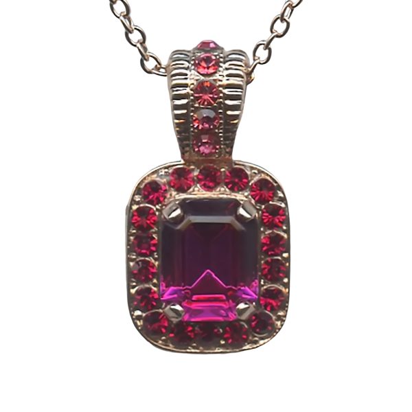 Mariana Necklace Pendant Elegant Red & Fuchsia Austrian Crystals Firefly Natures Coll.