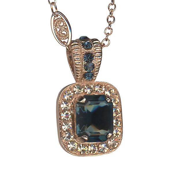 Mariana Necklace Pendant Charming Montana Blue & Clear Austrian Crystals Spring 2019 Coll.