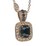 Mariana Necklace Pendant Charming Montana Blue & Clear Austrian Crystals Spring 2019 Coll. - Image 2