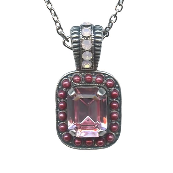 Mariana Necklace Pendant Lovely Lt Rose, Pink Coral & Rose Opal Austrian Crystals Caribbean Life Coll.