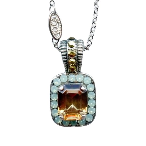 Mariana Necklace Pendant Fab Champagne, Pacific Opal, & Golden Honey AB Austrian Crystals Dancing the Night Away Coll.