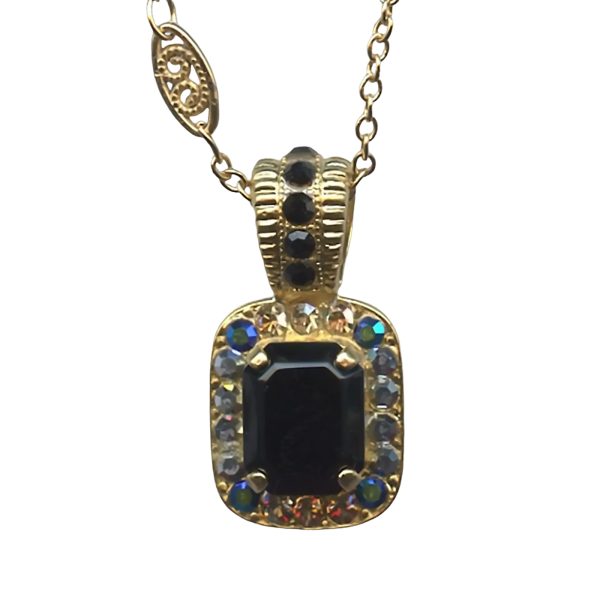 Mariana Necklace Pendant Stunning Jet Black, Blue AB, & Clear Austrian Crystals Dancing the Night Away Coll.