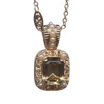 Mariana Necklace Pendant Exquisite Pearl Mineral & Lt Peach Austrian Crystals Cocktail Hour Coll. - Image 2
