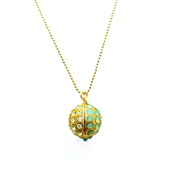 Mariana Necklace Pendant Adorable Clear & Pacific Opal Austrian Crystals Summer Palace Silk Road Coll.
