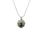 Mariana Necklace Pendant Round Encrusted Clear & White Opal Austrian Crystals Silk Road Coll.