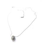 Mariana Necklace Pendant Round Encrusted Clear & White Opal Austrian Crystals Silk Road Coll. - Image 3