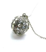 Mariana Necklace Pendant Round Encrusted Clear & White Opal Austrian Crystals Silk Road Coll. - Image 2