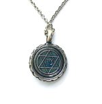 Mariana Necklace Pendant Floral Turq, Blue Zircon, & Chrysolite Opal Austrian Crystals Blue Lagoon Ambrosia Coll. - Image 2