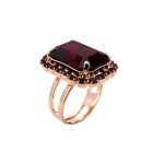 Ring By Mariana Faith Inspiration Coll. Stunning Burgundy Swarovski Crystals