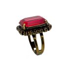 Ring By Mariana East Meets West Coll. Rich Crimson Red and Topaz Swarovski Crystals - Image 2