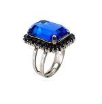 Ring By Mariana Woman Exquisite Sapphire and Montana Blue Swarovski Crystals