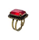 Mariana Ring Beautiful Siam & Smoked Topaz Austrian Crystals Primrose Cocktail Hour Coll.