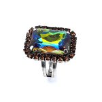 Ring By Mariana Woman Shimmering Vitrail Medium and Amber Swarovski Crystals - Image 5